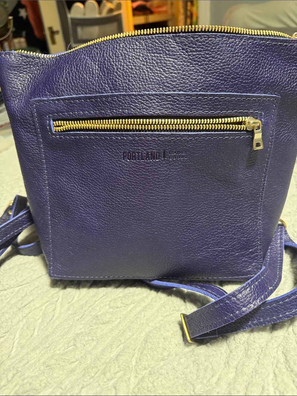 Portland Leather Blue backpack Bag